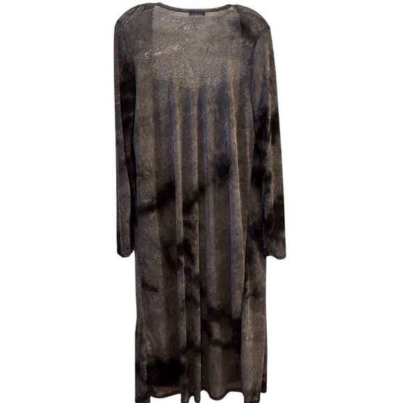 Lovely Day Women's Gray Tie Dye Long Kimono Cardigan and Sleeveless Dress Size L - Picture 13 of 15
